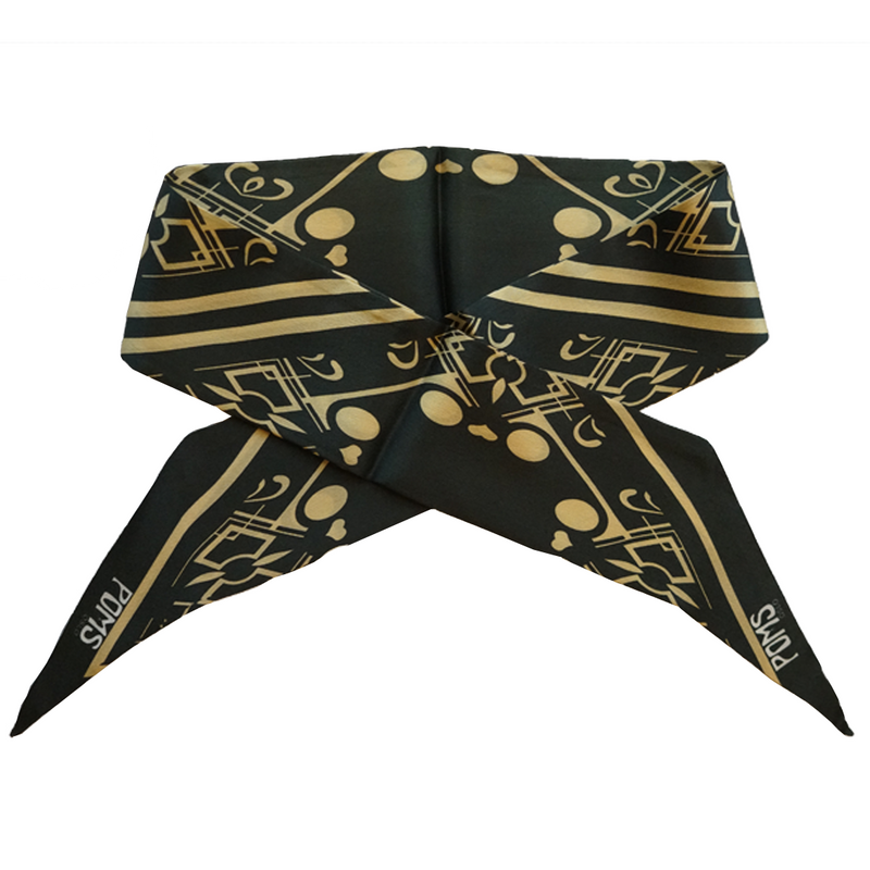 POMS - Black gatsby silk scarf