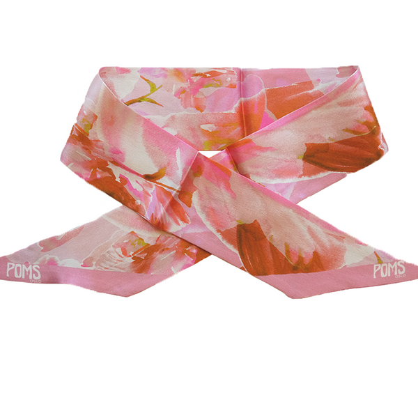 POMS - pink lily silk scarf